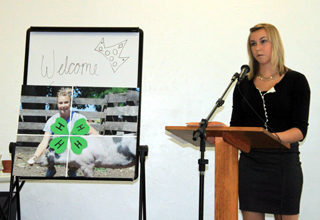 Taylor Hazelbaker talked about each H in 4-H during her speech at the Royalty Luncheon.