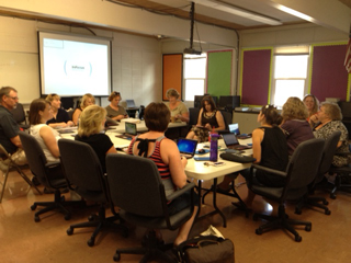 Teachers from Prairie, Nezperce and Highland schools get together at Cottonwood for Common Core standards training.