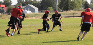 The Pirates practiced kickoff and punt returns at Mondays practice.