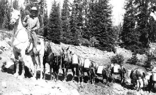 The lectures provide insights into the history of our region. Shown is Slim Johnson with a pack string.