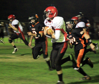 Jake Bruner broke free for 77 yards on this play, which didnt go for a touchdown because it started at the Prairie 6 yard line.