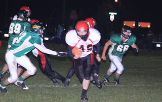 Garrett Schmidt had a big hole to run through and picked up 32 yards on this play.