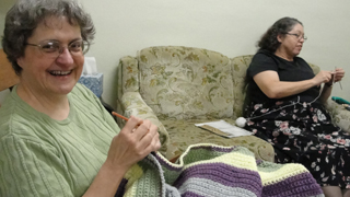 Sister Sue Ellen and Sister Janet at Loosely Knit.