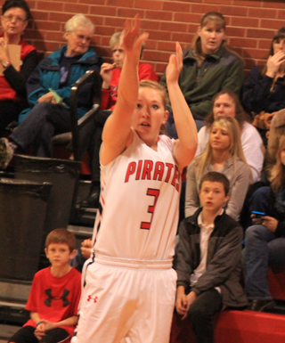 Keely Schmidt puts up a shot in the Kamiah game.