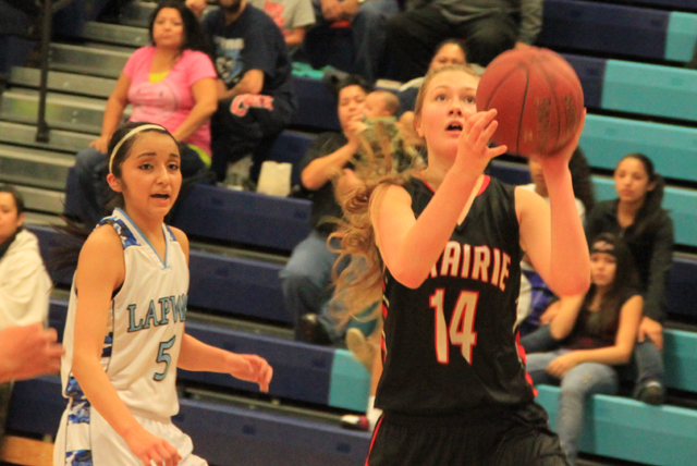 Kayla Schumacher goes for 2 against Lapwai.
