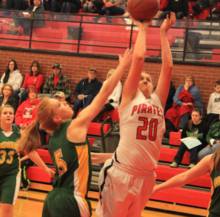 Kendall Schumacher shoots a layup against Potlatch.
