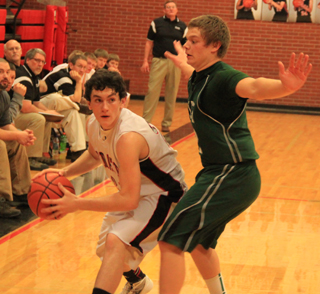 Seth Chaffee looks for someone to pass to in the Potlatch game.