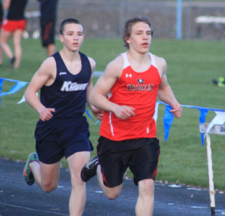 Hunter McWilliams in the 3200 at the White Pine Meet in Lapwai last Tuesday.