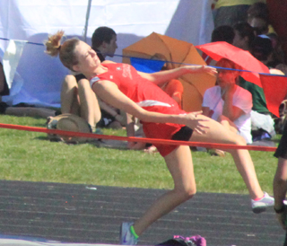 Brandi Gehring qualified for state in the high jump. She also qualified in the 100 hurdles.