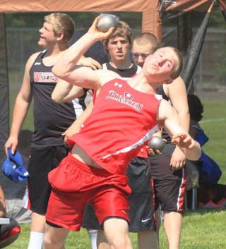 Drew Cochran in the shot put.