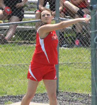 Taylor Heitman qualified for state in the discus and until the final throws appeared headed for a repeat as district champ in the event.