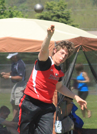 Westin Crenshaw in the shot put.