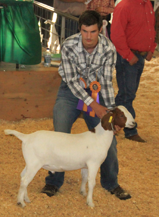 Hunter Angeny was grand champion for goats in both quality and showmanship.