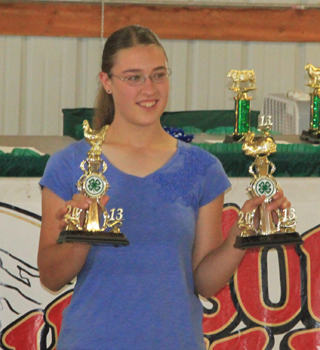 Elizabeth Orgish was grand champion showman for both rabbits and poultry.