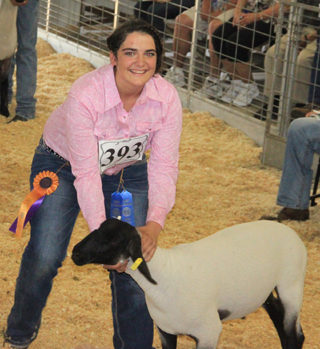 Lauren Goldman was grand champion showman for lambs.