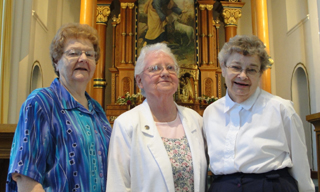Sister Claudia Rae Braun, Sister Lillian Englert, an Sister Evangela Bossert who celebrate 50 years of monastic profession.