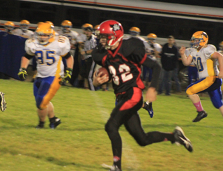 Casey Danly returns an interception that helped set up Prairies 2nd touchdown of the game.