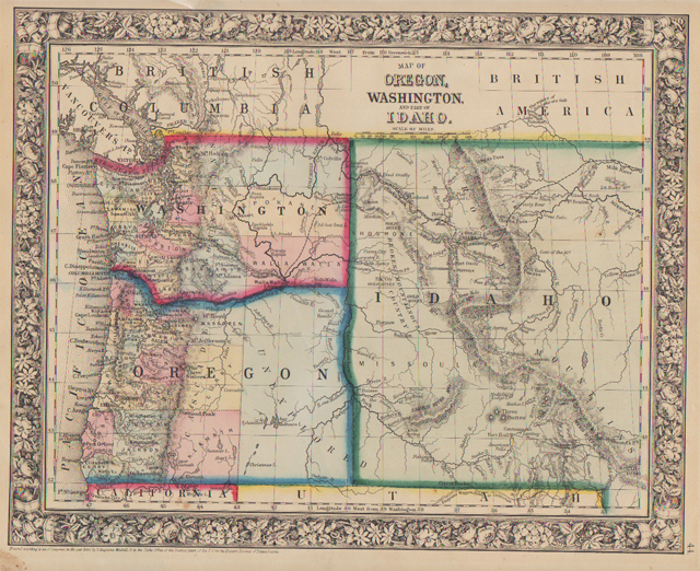 1863 Map of Idaho Territory