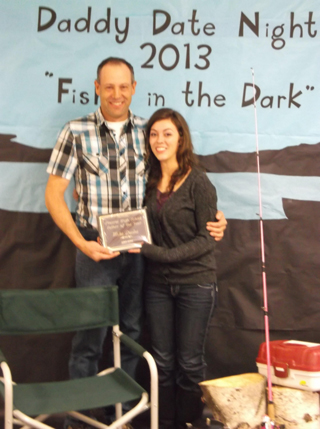 Mike Duclos was named Father of the Year at Prairie League’s Daddy Date Night. He is shown with his daughter Kayla, who wrote the nominating essay. Photo provided by Mary Uhlorn.