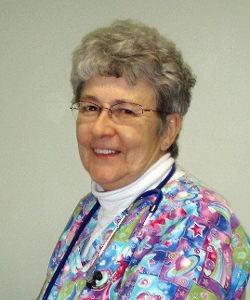 Theresa in Feb. 2011 when she was the hospital employee of the month.