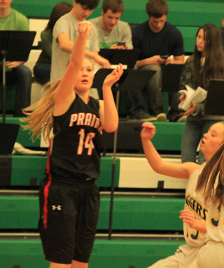 Kayla Schumacher puts up a shot from the outside at Potlatch.