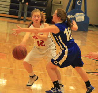 Nicole Wemhoff handles the ball in the Genesee game.