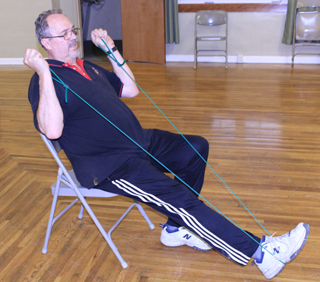 Exercise classes have helped Max Nuxoll recover more quickly from hip surgery.