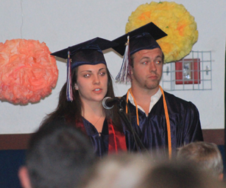 Megan Rehder and Matthew Schwartz gave the invocation and opening prayer to start graduation.