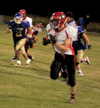 Lucas Arnzen got around the left end of the line and was gone for a 78 yard touchdown run.