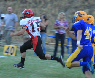 Hunter McWilliams breaks into the clear for the first of his 3 touchdowns at Salmon River.
