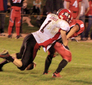 Lucas Arnzen makes a tackle and forces a fumble. Tanner Ross would recover it for the Pirates.