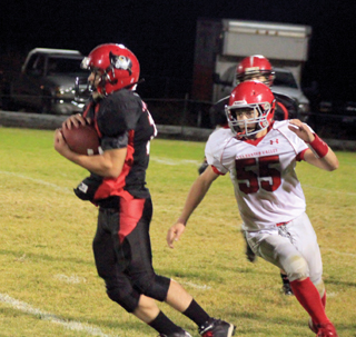 Hunter McWilliams intercepts a C.V. pass.