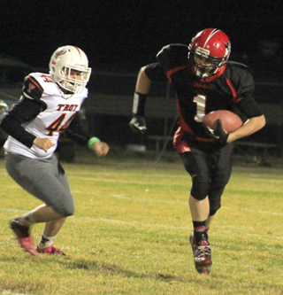 Lucas Arnzen did all the ballcarrying on Prairie's first touchdown drive.