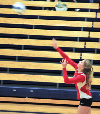 Chaye Uptmor's serving and back row play helped tremendously in beating Troy.