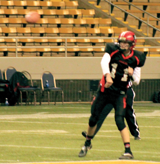 With only 1 incompletion it's highly likely that Jake Bruner completed this pass and he did to Calvin Hinkelman for a good sized gain.