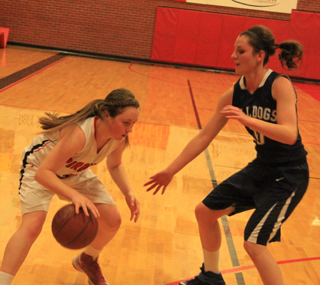 Angela Wemhoff handles the ball against Grangeville.
