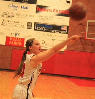 Hailey Danly shoots the ball against Grangeville.
