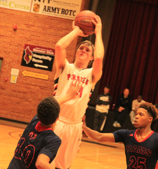 Lucas Arnzen puts up a jumper.