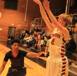 Rhett Schlader had a hot hand early with 3 first half 3-pointers and 13 points by halftime.