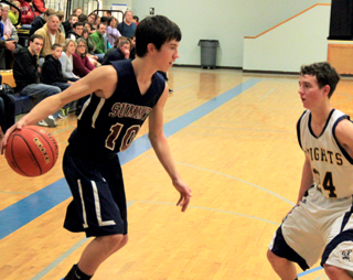 Tyler Krogh led Summit with 21 points despite playing on a badly sprained ankle.
