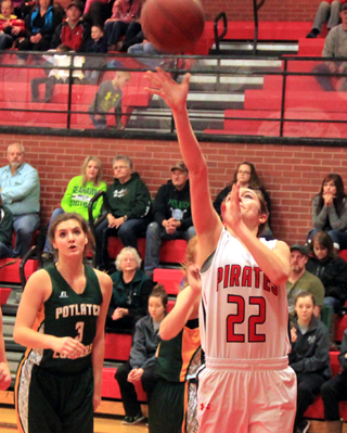Krystin Uhlenkott scores 2 of her 20 points against Potlatch.