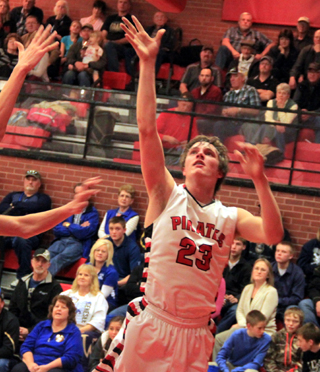 Lucas Arnzen scores a lay-up against Genesee.