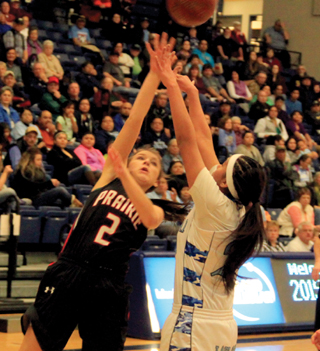 Tasha Gimmeson puts up a shot against Lapwai.