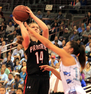 Kayla Schumacher scores 2 of her 20 points against Lapwai.