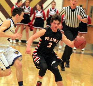 Terran Peery got extended playing time off the bench against Ambrose due to foul trouble for starter Bryson Higgins.