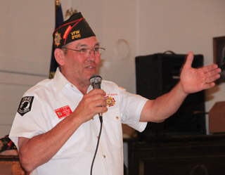 State VFW Commander Bob Wayment said a few words to the group at the end of the awards ceremony.