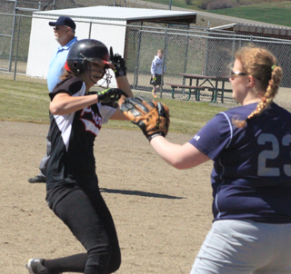 Hanna Ross pulls into third after a single by Sarah Seubert as Prairie tried to rally against Genesee.