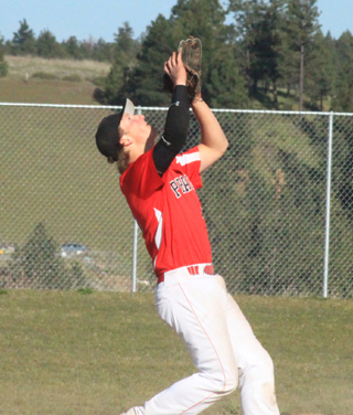 Calvin Hinkelman settles under a popup at Troy.