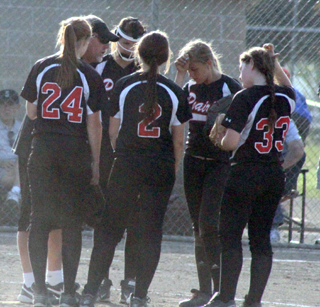 There was a meeting on the mound after Genesee got off to a hot start against Prairie.