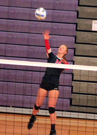 Sarah Seubert had a lot of key serving runs for Prairie as they took third at the Lewiston Tournament.